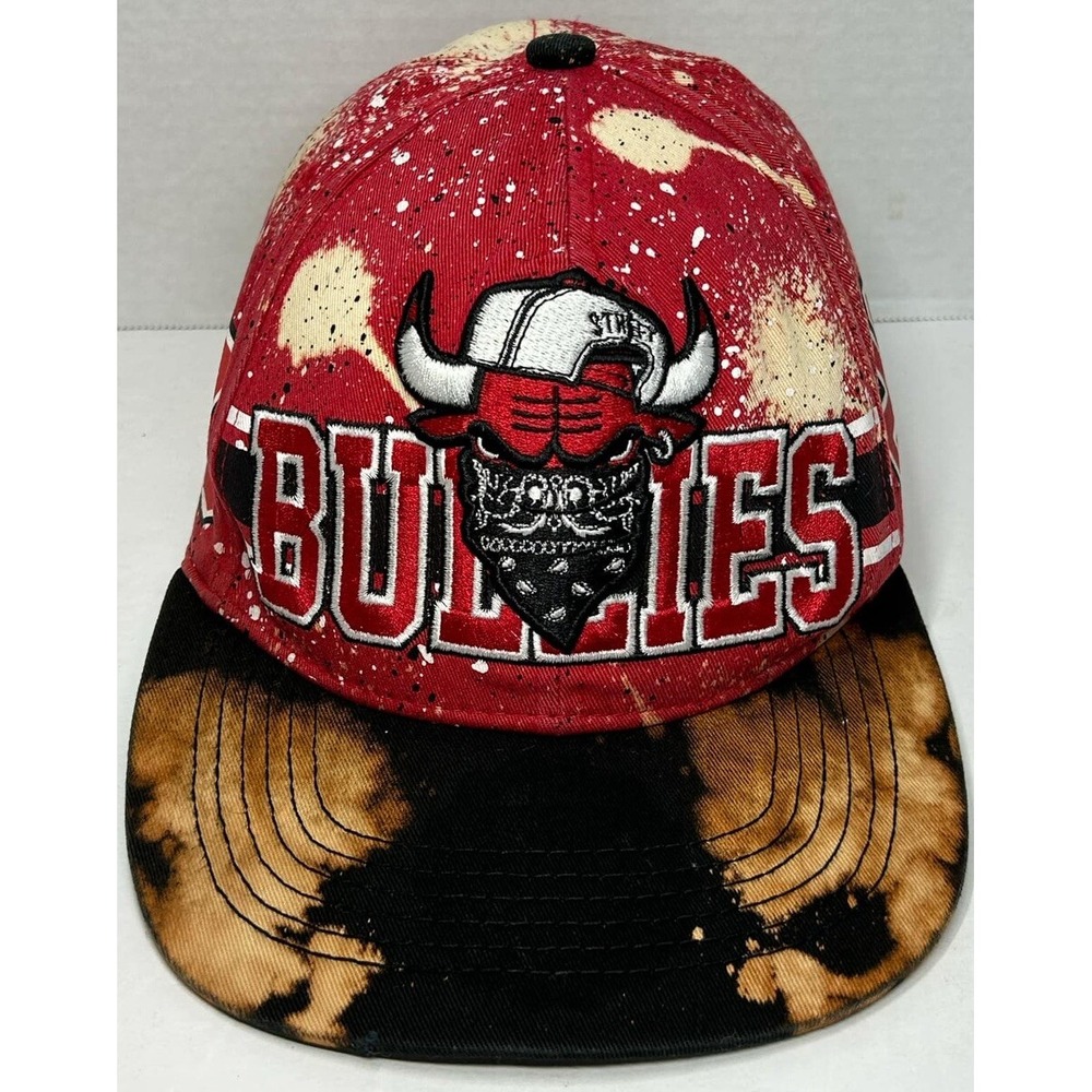Chicago Bulls Huge Headwear Red SnapBack Hat BULLIES Flat Bill Wild Spirit NYC
